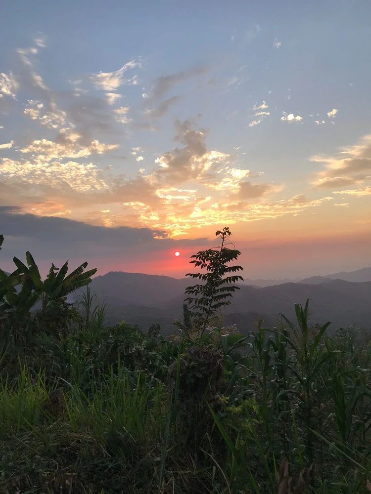 Sunset across the mountains near Minca